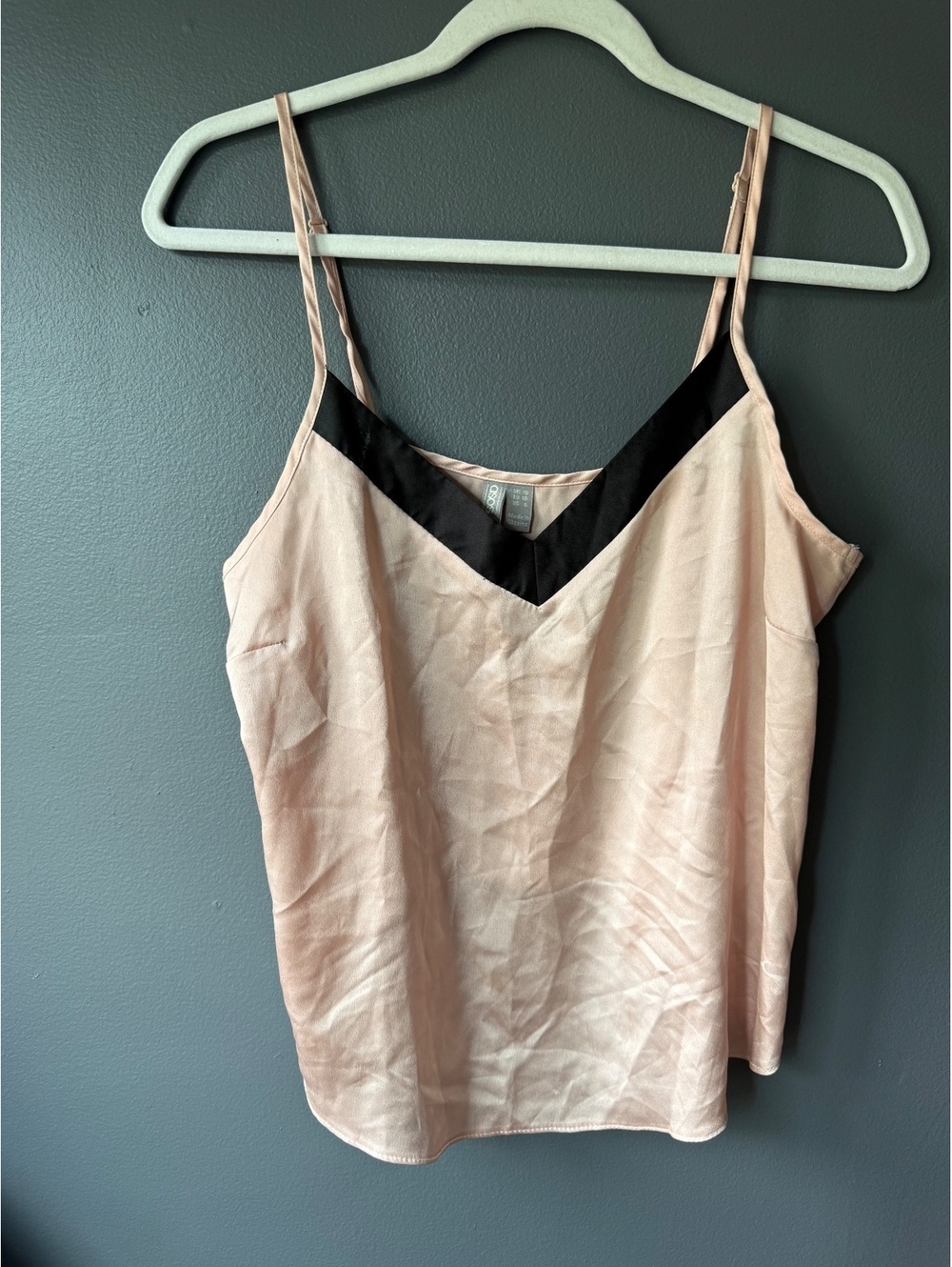 ASOS Pink and Black V-Neck Camisole Top Size US 10